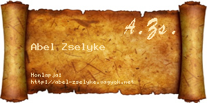 Abel Zselyke névjegykártya